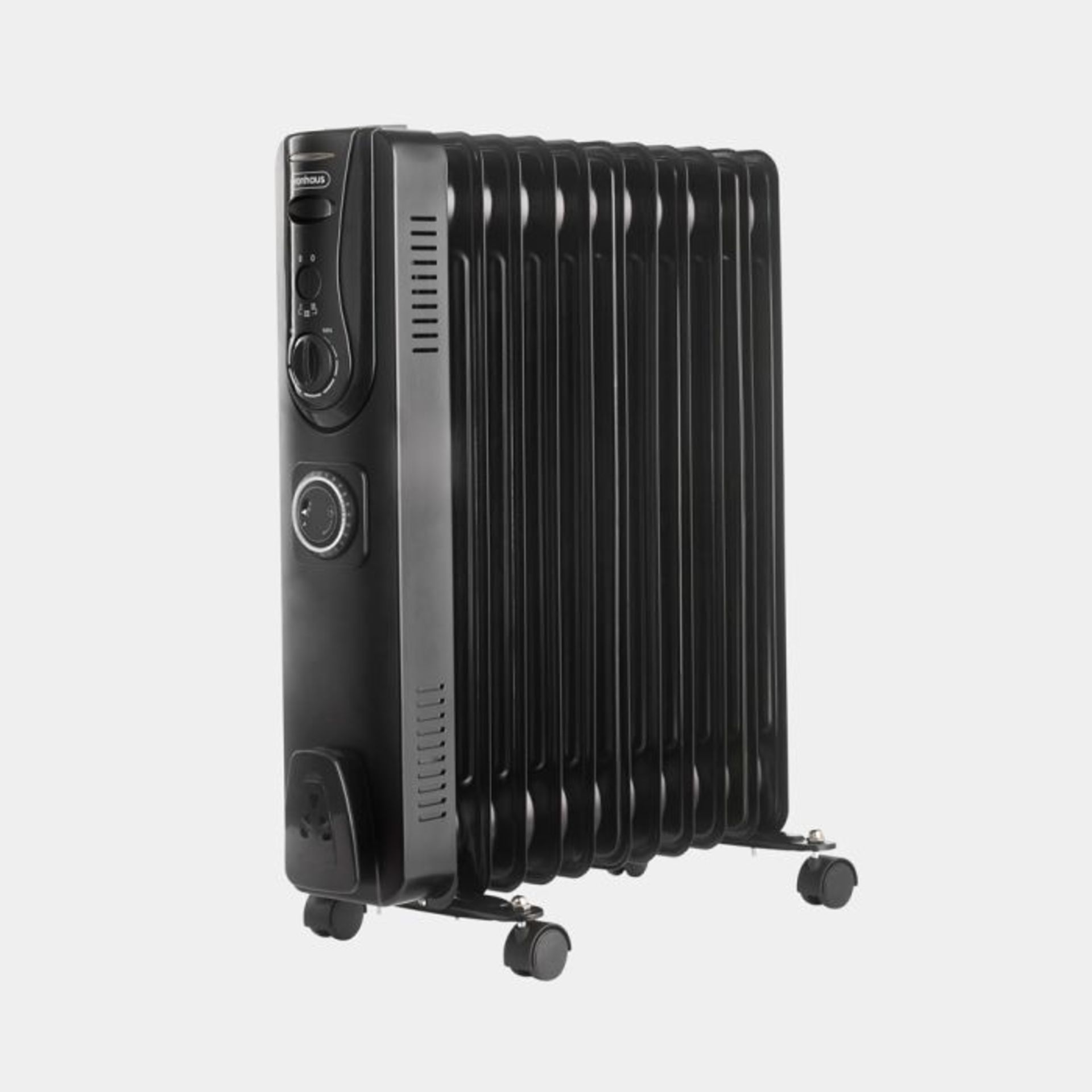 11 Fin 2500W Oil Filled Radiator - Black. -- S2.6 A stylish, cost-effective way to keep warm this