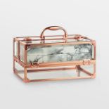 Rose Gold Acrylic Makeup Case. - S2.6. The Beautify Rose Gold Acrylic Makeup Case offers stylish and
