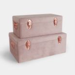 Velvet Pink Storage Trunks – Set of 2. - S2BW. 100% Instagrammable and completely practical, this