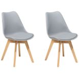 Dakota Set of 2 Dining Chairs Grey. - SR25. This functional dining chair set will refresh your