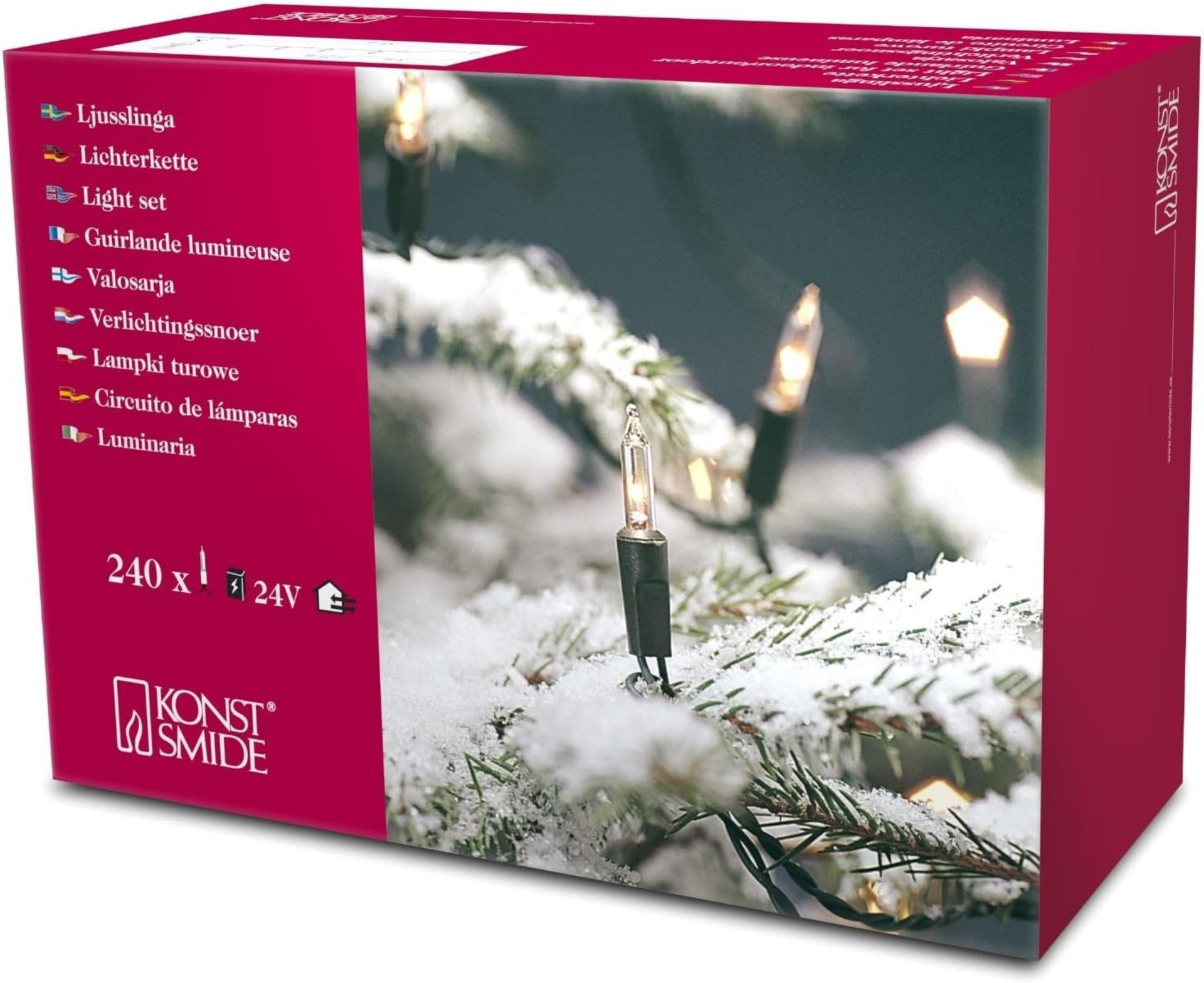 PALLET TO CONTAIN 96 x NEW BOXED SETS OF Konstsmide Fairy Lights. RRP £45 PER BOX. 240 Clear Bulb