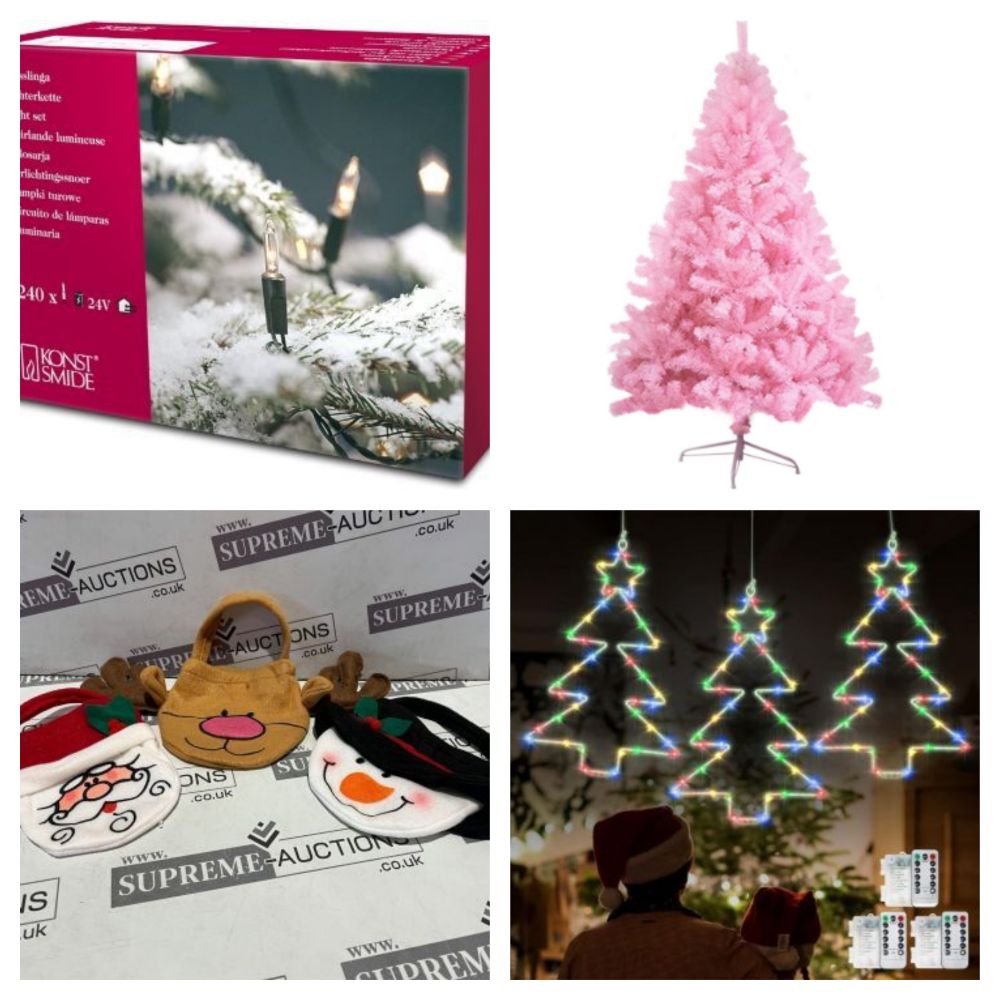 New & Boxed Luxury Christmas Stock Including Trees, Lights, Candles, Ornaments & More - Delivery Available!