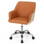 PU Covered Swivel Task Chair with Adjustable Height and Sponge Padded Cushion