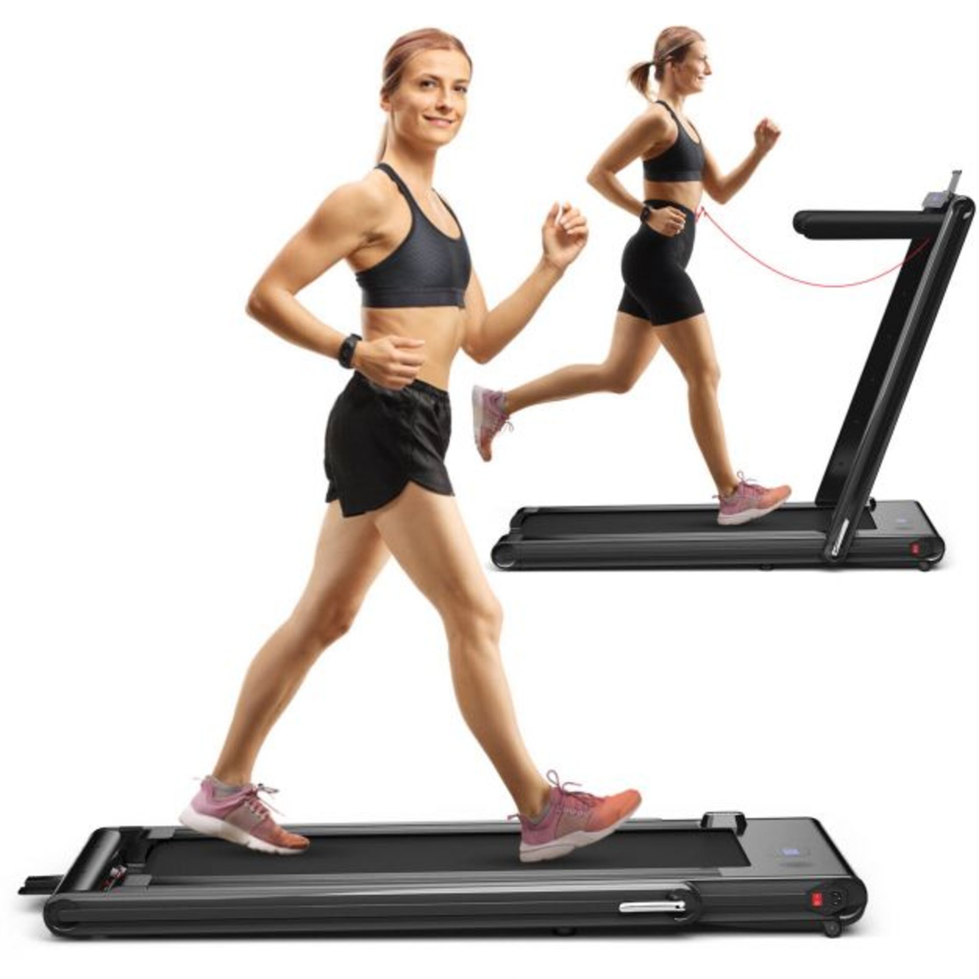 2-in-1 Folding Under Desk Treadmill with Dual LED Display