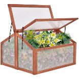 Wooden Greenhouse Garden Planter Box with Transparent Protection