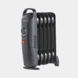 6 Fin 800W Oil Filled Radiator - Black - RRP £39.99 (LOCATION - H/S R 2.1)