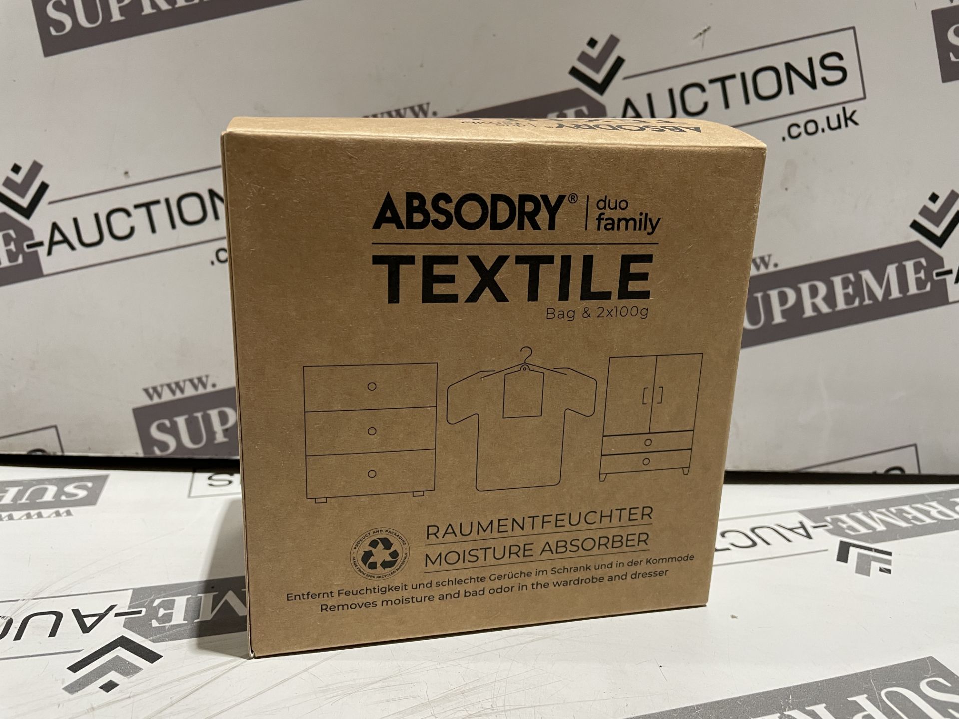 15 X BRAND NEW ABSODRY DUO FAMILY TEXTILE BAG AND 2 X100G R9-8