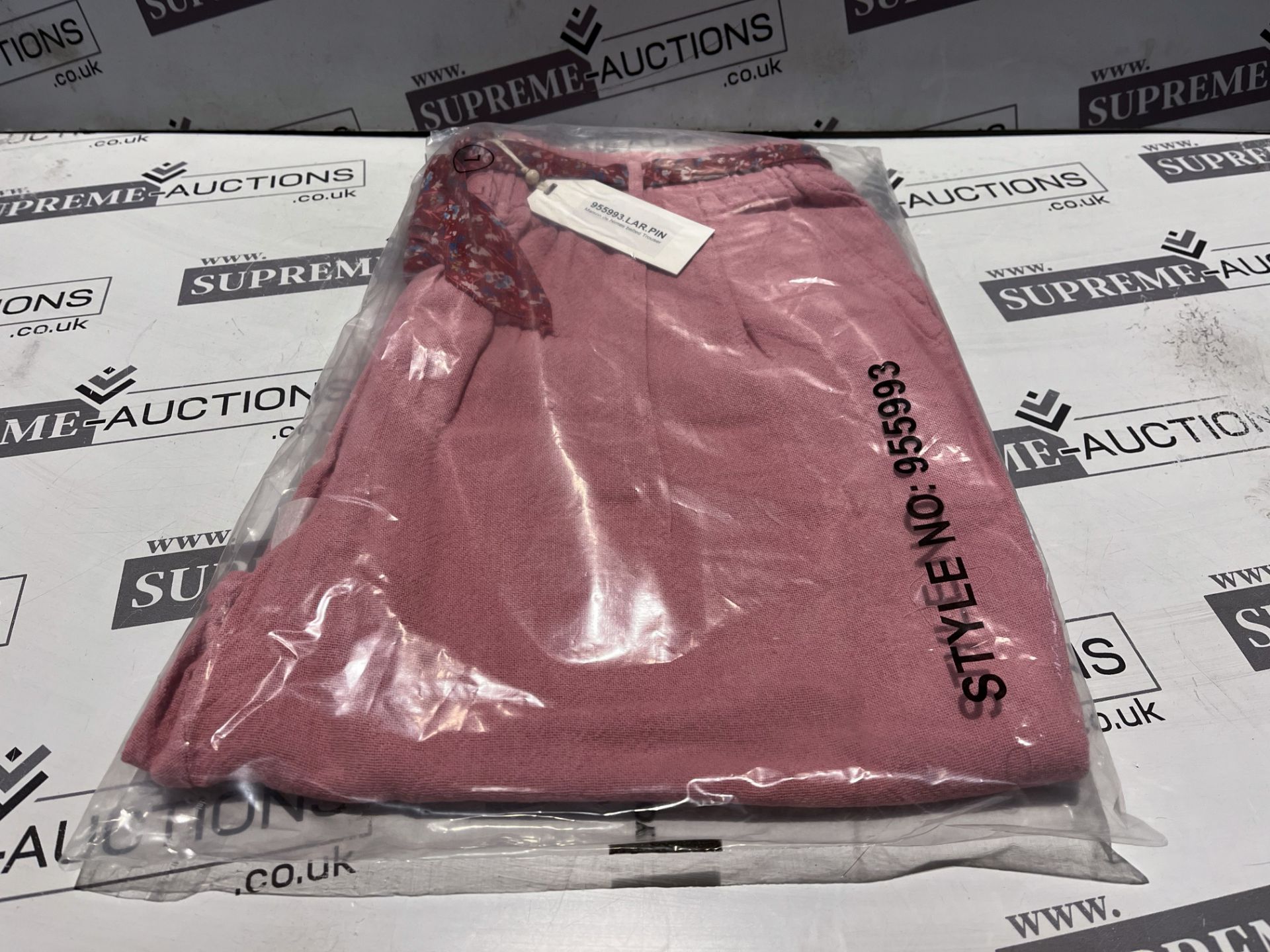 15 X BRAND NEW MAISON DE NIMES PINK BELTED TROUSERS SIZE XL R16-5