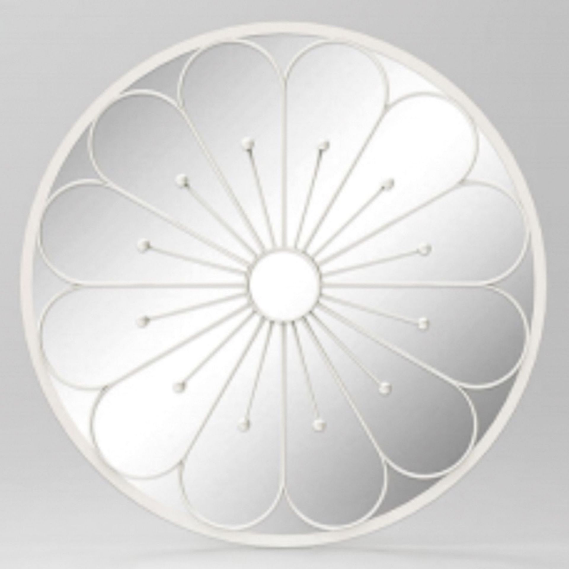 BRAND NEW LUXURY WHITE FLOWER MIRROR 80CM RRP £199