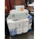 MIXED PALLET TO CONTAIN APPROX 30x 25/10L BARRELS OF CLEANING SOLUTION INCLUDING ZENITH, DAWSON ETC.