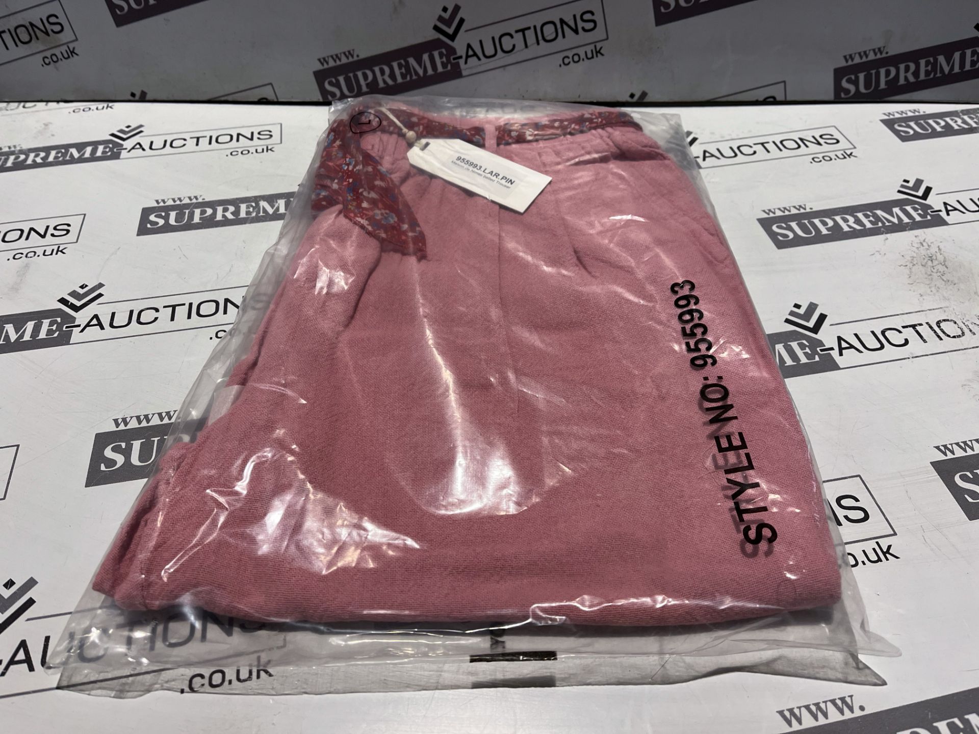 15 X BRAND NEW MAISON DE NIMES PINK BELTED TROUSERS SIZE XL R16-5