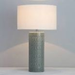 Inlight Dactyl Embossed Grey Cylinder Table light. - SR48