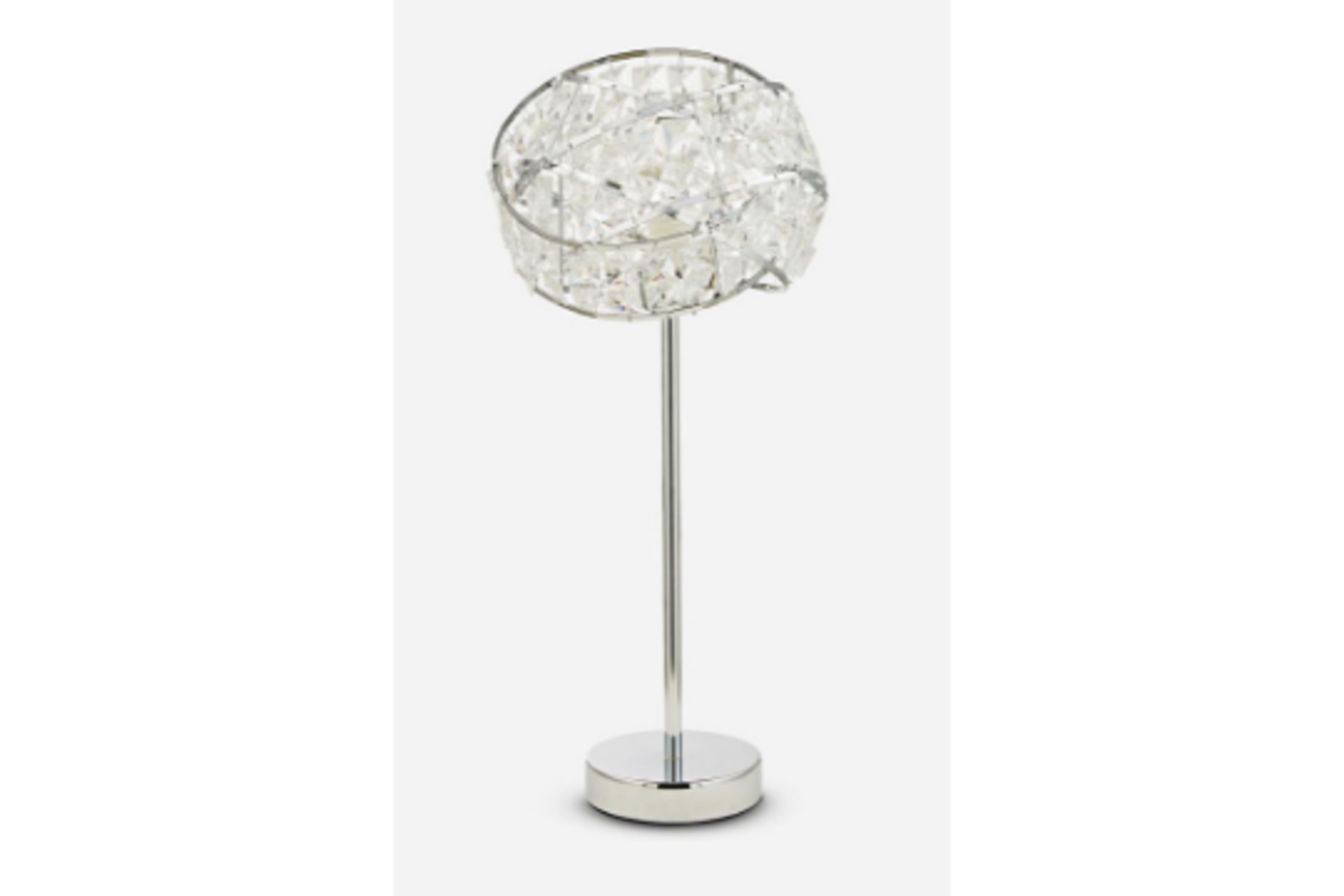 Twist Acrylic Table Lamp - (R51) . A modern twist acrylic shade brings this chrome table lamp to