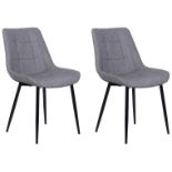 Set of 2 Faux Leather Dining Chairs Grey. - SR6U. RRP £229.99. Bring an upscale look to your