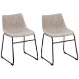 Batavia Set of 2 Fabric Dining Chairs Beige. - SR6U. RRP £209.99. Add a sleek mid-century vibe to