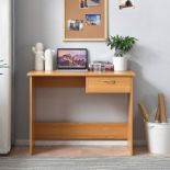 Cherry Tree Furniture MERV Computer Desk Home Office Desk with Drawer Beech Colour (R26E) RRP £97.99