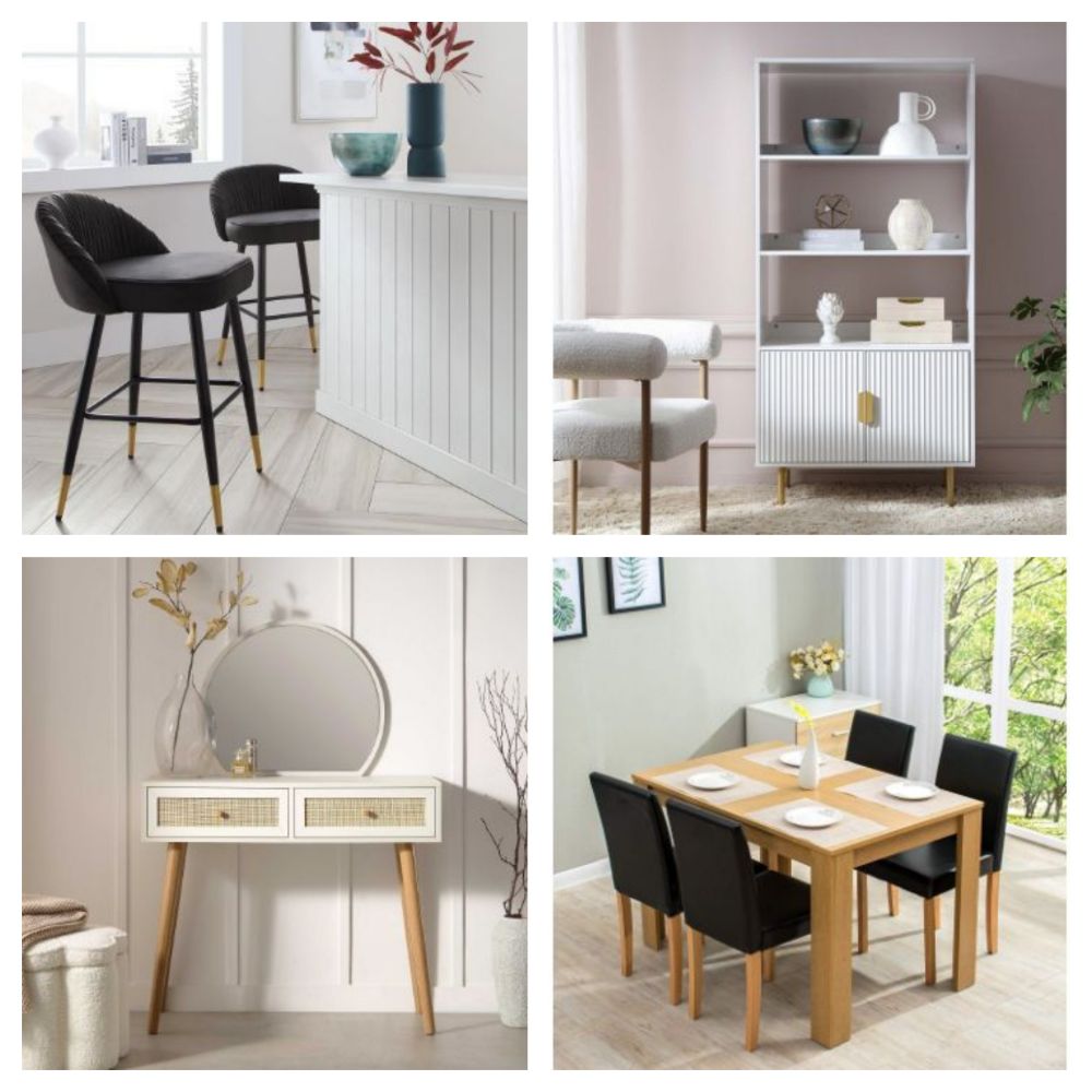 Luxury Bar Stools, Office Chairs, Dining Sets, Coffee Tables, Dining Chairs, Bedside Tables, Sofa Beds, Sofas, Benches, Mirrors & More!