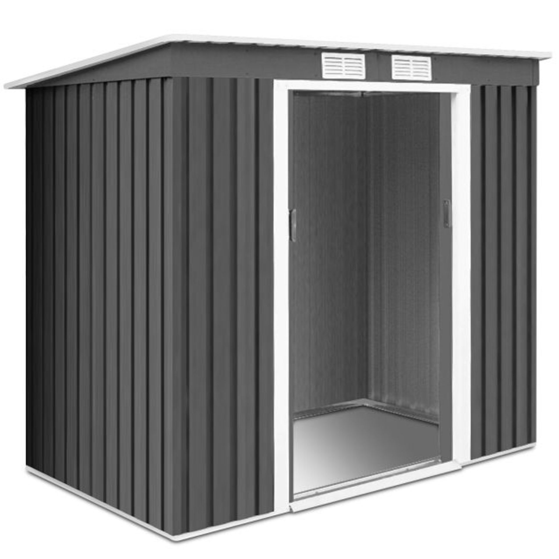 Outdoor Metal Garden Storage Shed with Sloping Roof - RRP £214.99 (LOCATION - H/S R 4.5)