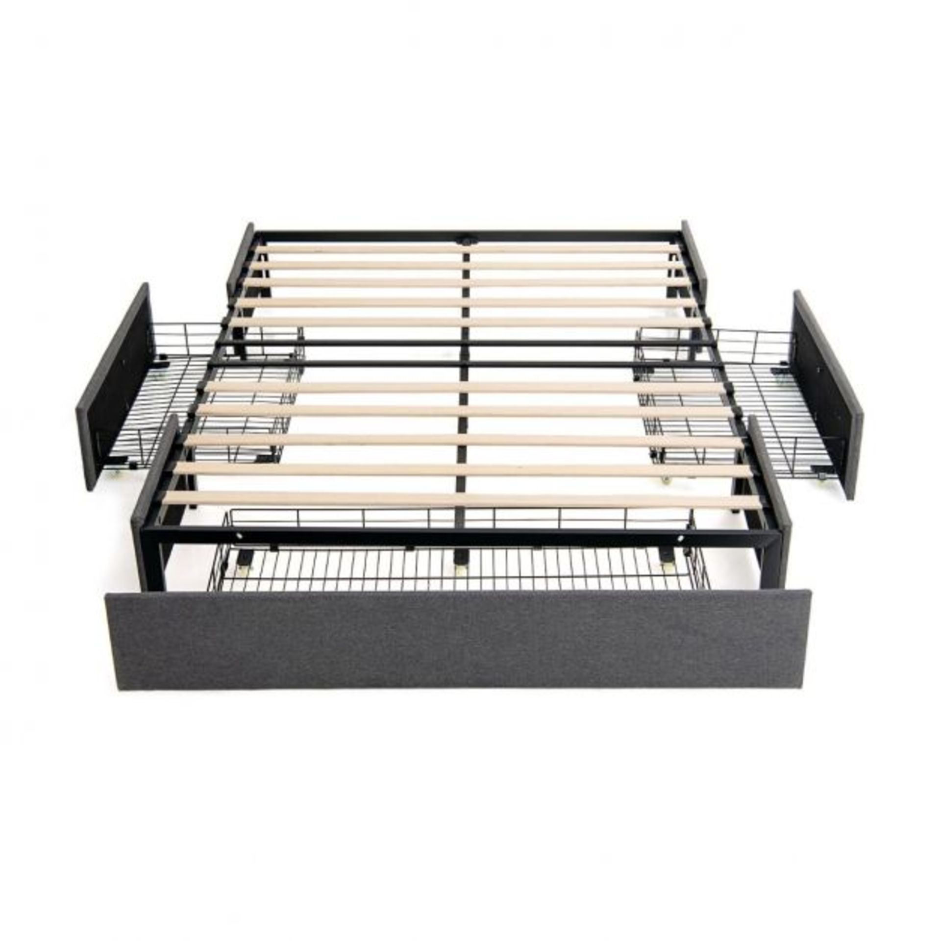 King Size Bed Frame with 3 Underbed Storage Drawers - RRP £219.99 (LOCATION - H/S R 4.4)