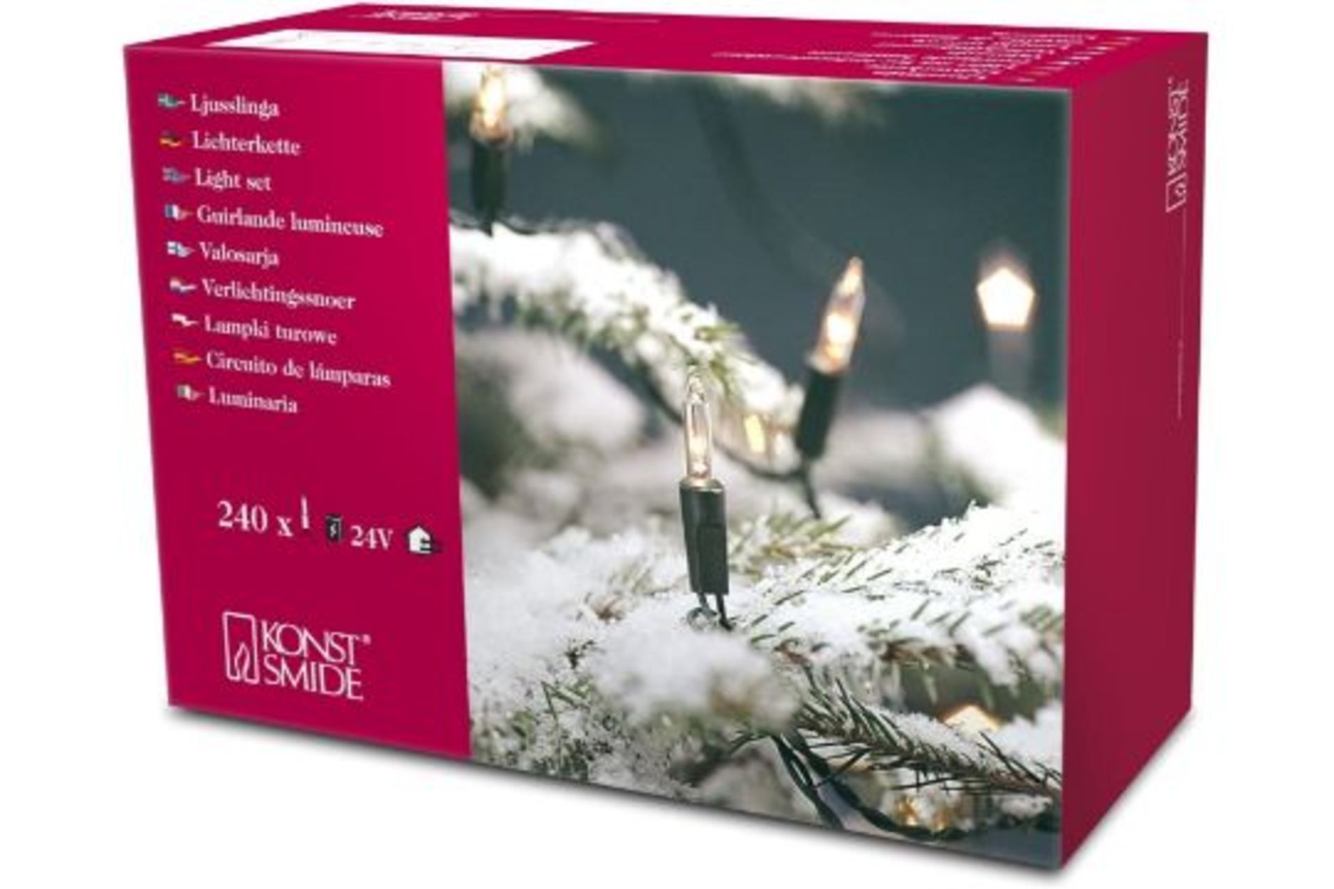 PALLET TO CONTAIN 96 x NEW BOXED SETS OF Konstsmide Fairy Lights. RRP £45 PER BOX. 240 Clear Bulb