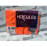 20 X BRAND NEW HERCULES DURABLE WORKWEAR BIB AND BRACE HI VIS ORANGE (SIZES MAY VARY) R3.6