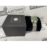 BRAND NEW RAOUL UWE BRAUN 41MM Stainless Steel Automatic Skeleton Watch. GREEN. RRP £195. (OFC)