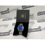 NEW & BOXED RAOUL UWE BRAUN Mens 42mm Automatic Wristwatch With Blue Face & Gold Stainless Steel