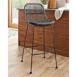 Auroro Grey Rattan Effect Barstool. - SR49. RRP £175.00. (16/28)