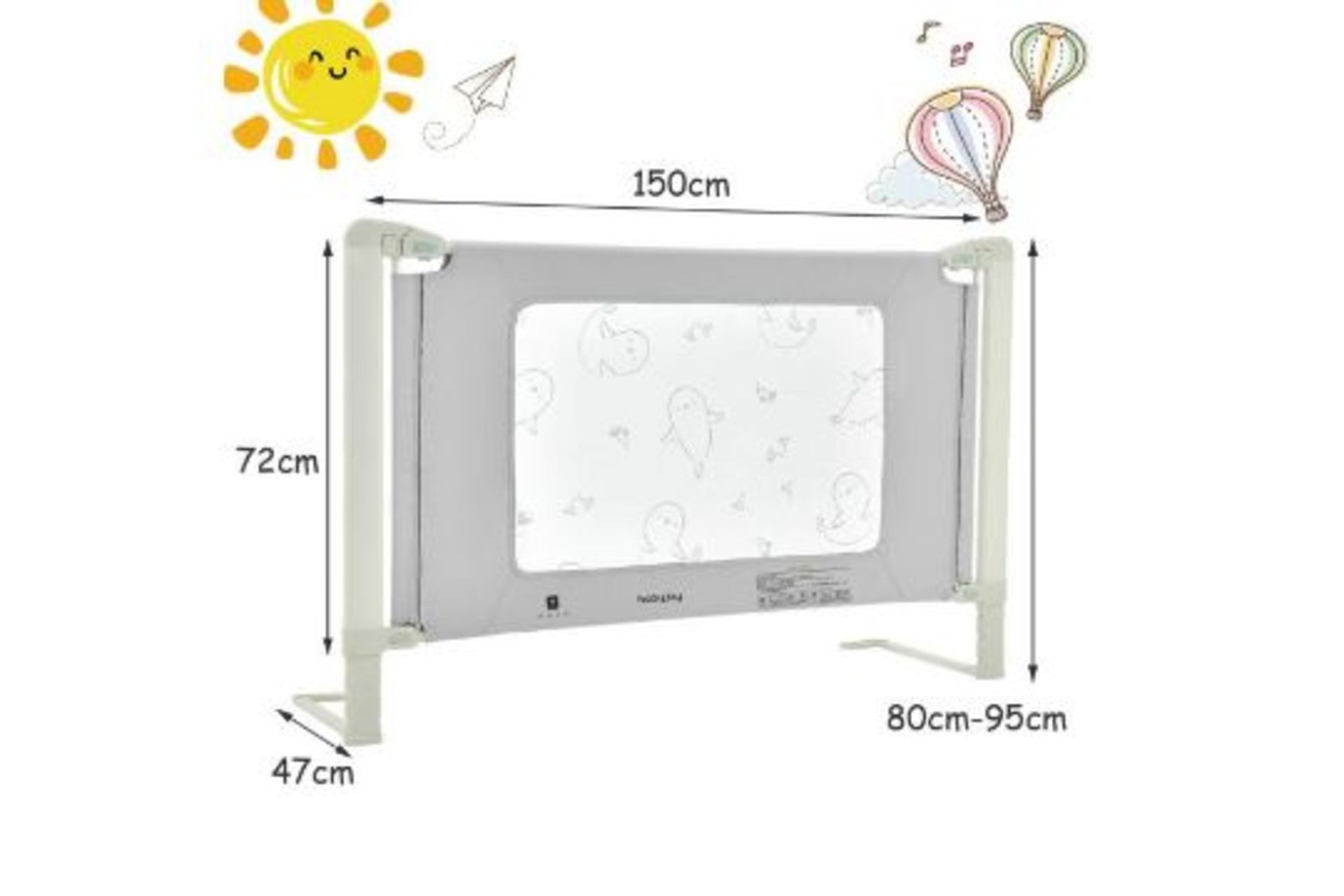 Baby Bed Rail Guard with Double Safety Lock for Queen Size (LOCATION - H/S R 2.3) (328/30)