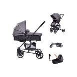 BRAND NEW RICCO BABY 2 IN 1 FOLDABLE BUGGY STROLLER PUSHCHAIR GREY R16-1