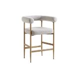 Fulbourn Beige Woven Counter Stool with Natural Wood Effect Legs. - BI.9. RRP £189.99. (128/29) A