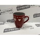 50x BRAND NEW NOVASTYL Heart Design Mug RED. RRP £5.99 EACH. (R16-13/14)