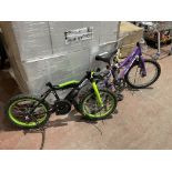 2 X CHILDRENS BIKES, PLEASE NOTE ONE HAS SEAT AND PEDALS MISSING (R19.5)