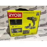 BRAND NEW RYOBI 18V PERCUSIION DRILL WITH 2 BATTERIES, CHARGER AND CARRY CASE P2