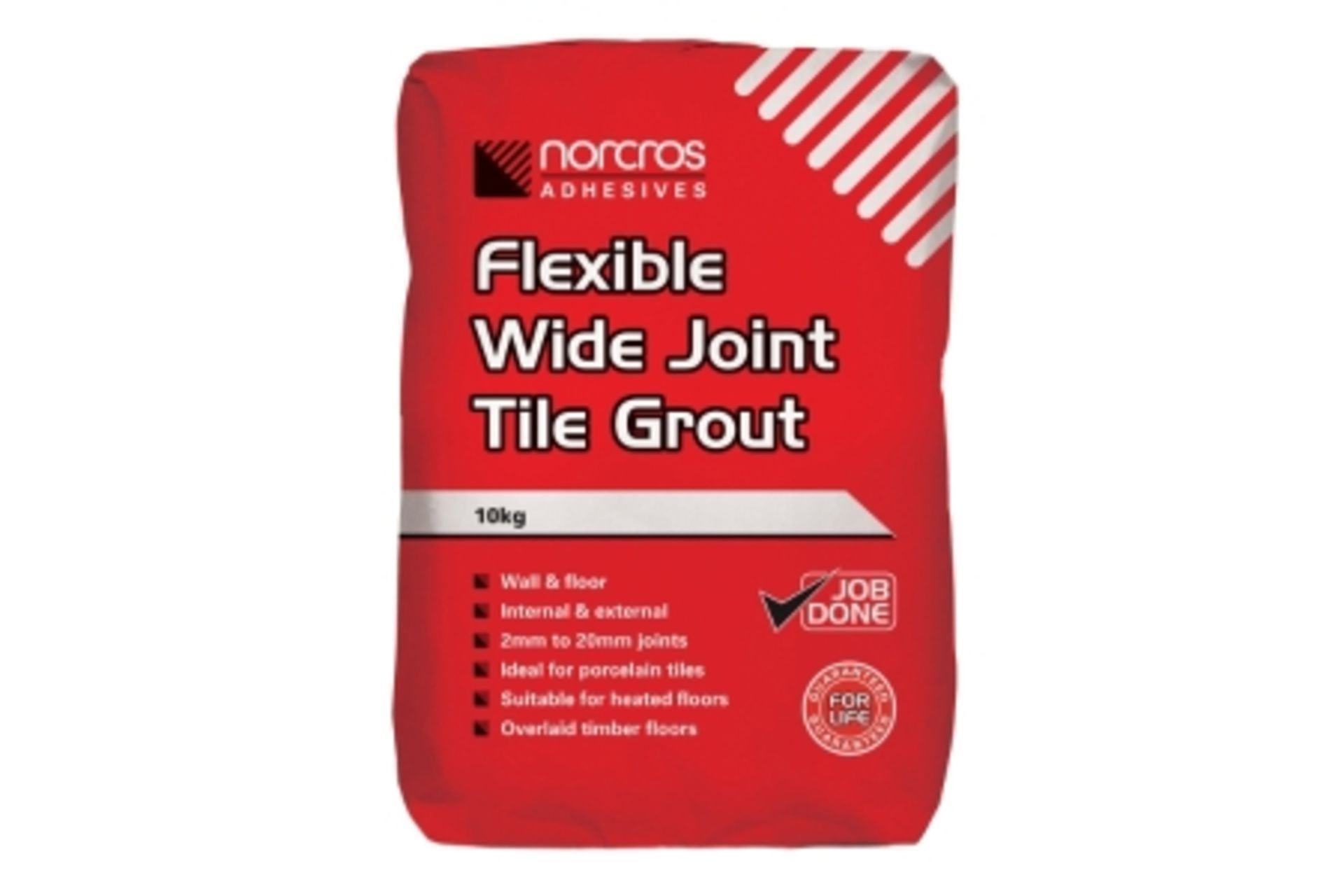 15 X BRAND NEW NORCROS FLEXIBLE WIDE JOINT TILE GROUT 10KG ARCTIC WHITE R7-1