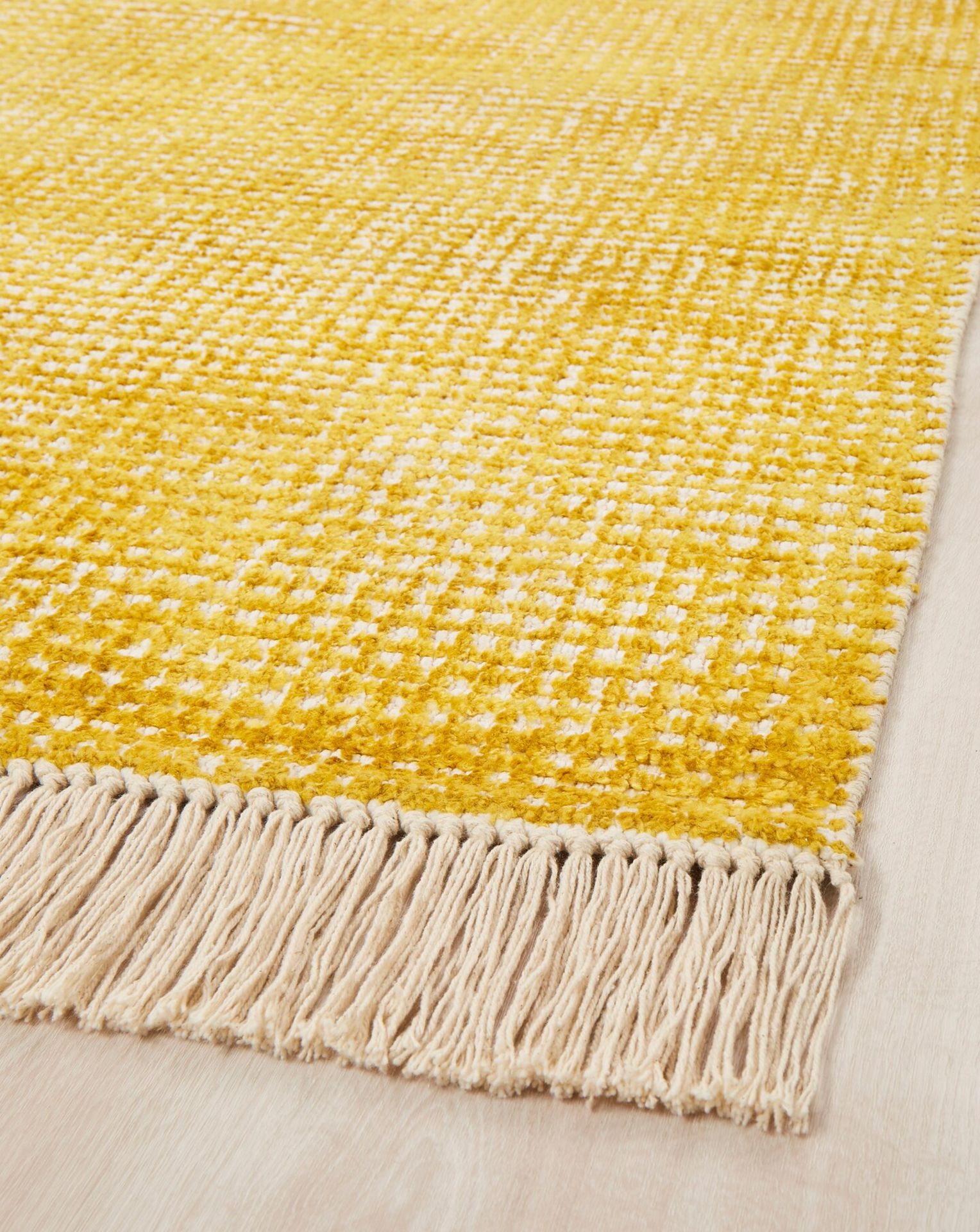 2x BRAND NEW Hallie Woven Fringe Rug 80CM X 150CM. NUGGET GOLD. RRP £69 EACH. A woven design that is - Image 2 of 2