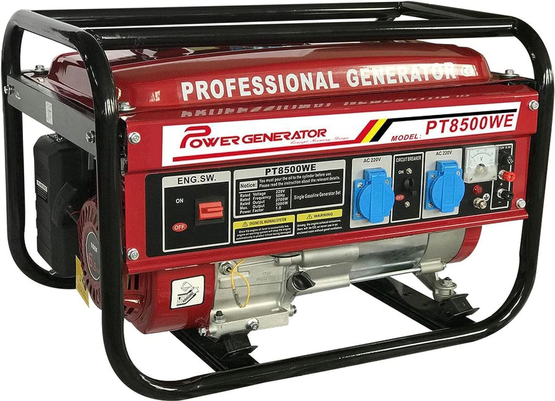 3 X New & Boxed Professional Petrol Generator PT8500WE 2.7 kW. Professional Gasoline Generator