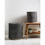 6x BRAND NEW Set of 2 Monochrome Woven Baskets. RRP £40 EACH.These lovely monochrome woven baskets