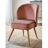2x NEW & BOXED AVERY Velvet Accent Chair. DUSTY PINK. RRP £119 EACH. The velvet upholstered Avery