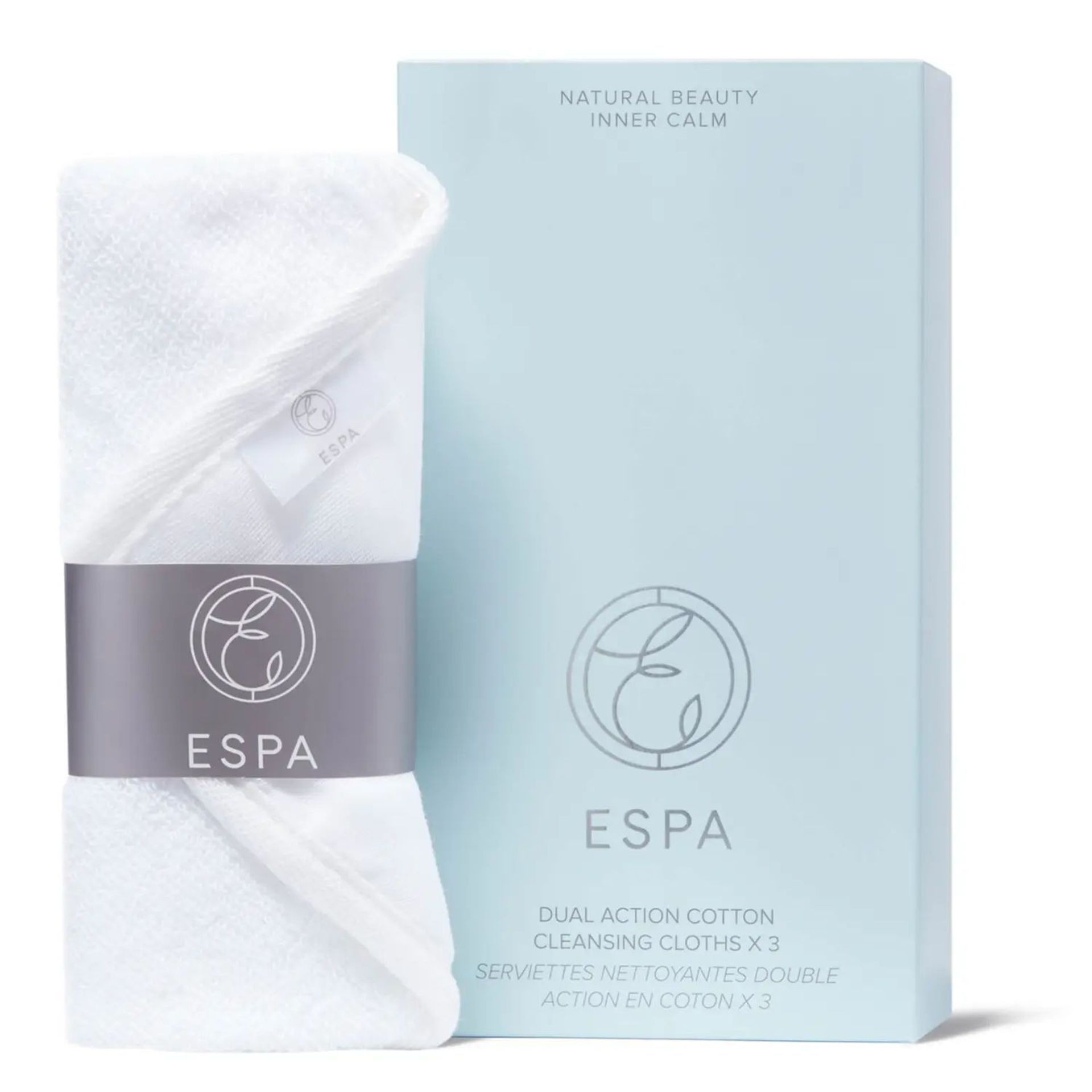 10x NEW ESPA Duel Action Cleansing Cloths Set Of 3. RRP £20 EACH. EBR4. After washing with our