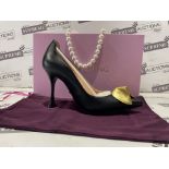 NEW & BOXED MARY CHING Katryna 105 Heel Ladies High End Fashion Shoes. BLACK NAPPA. SIZE 37.5.