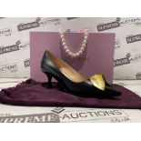 NEW & BOXED MARY CHING MC109 25 Heel Ladies High End Fashion Shoes. BLACK NAPPA FORTUNE COOKIE. SIZE