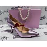 NEW & BOXED MARY CHING Jacqueline 105 Heel Ladies High End Fashion Shoes. PINK. SIZE 36. RRP £