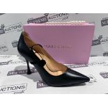 NEW & BOXED MARY CHING Jacqueline 105 Heel Ladies High End Fashion Shoes. BLACK NAPPA. SIZE 36.