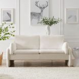 Clapham 2-Seater Ecru Boucle Sofa. - BI. RRP £569.99. With S-shaped coil wrapped with foam and fibre