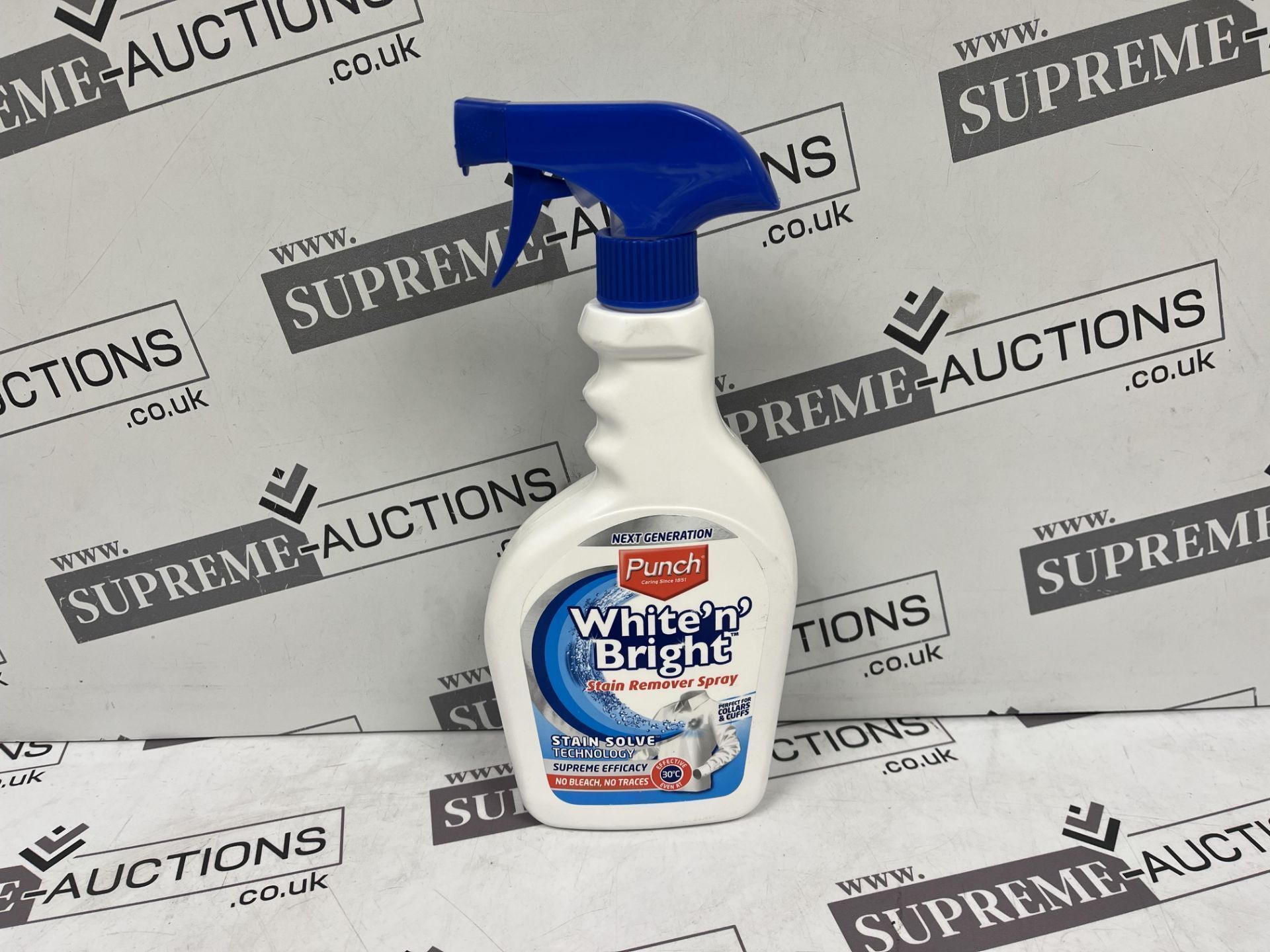 32X BRAND NEW PUNCH WHITE 'N' BRIGHT STAIN REMOVER SPRAY 500ML. SUPREME EFFICACY AGAINST ALL TYPES