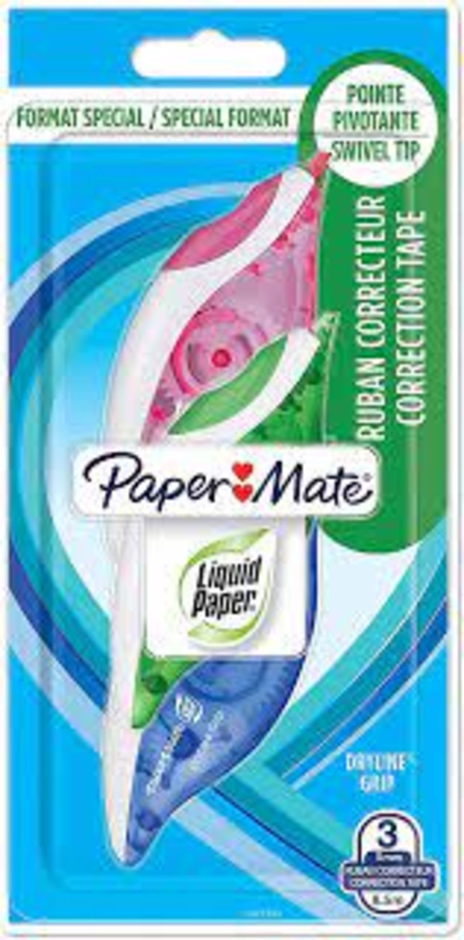 50 X BRAND NEW PAPERMATE PACKS OF 3 CORRECTION TAPE ROLLS INSL
