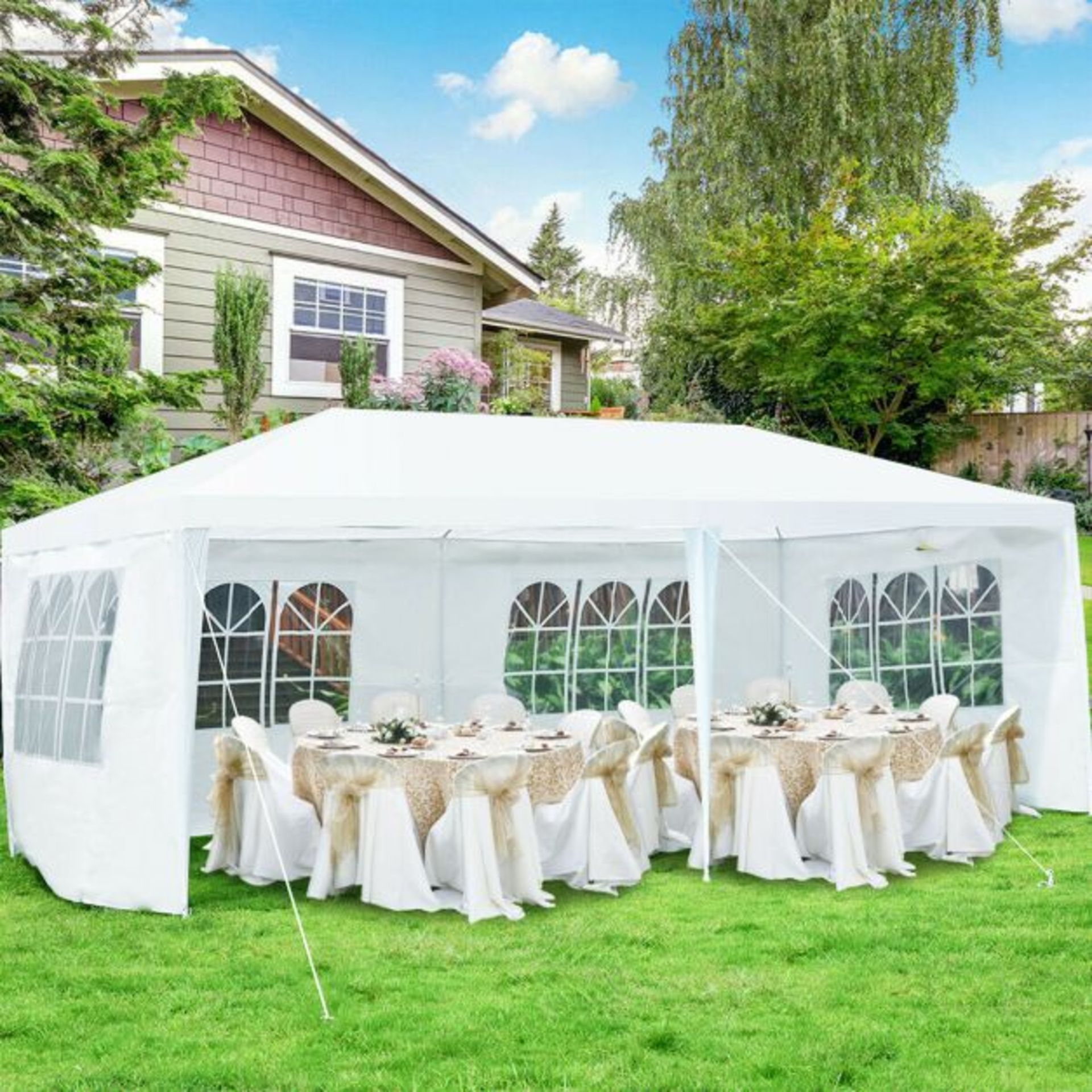 3 m x 6 m Garden Gazebo Party Canopy Tent Waterproof. - SR37. The frame of the tent is constructed
