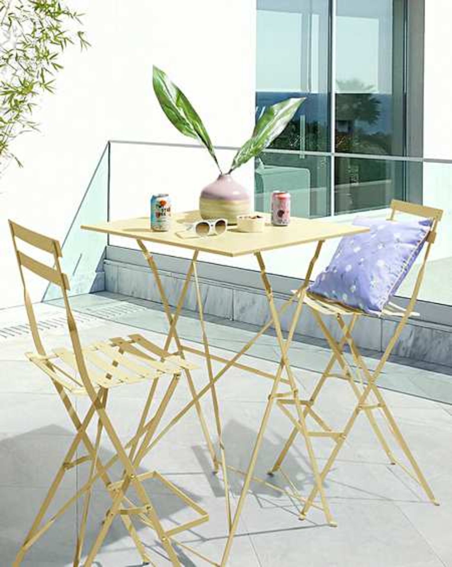 BRAND NEW Palma Bistro Bar Set DUSKY CITRON. RRP £159 EACH. Liven up your garden or balcony with