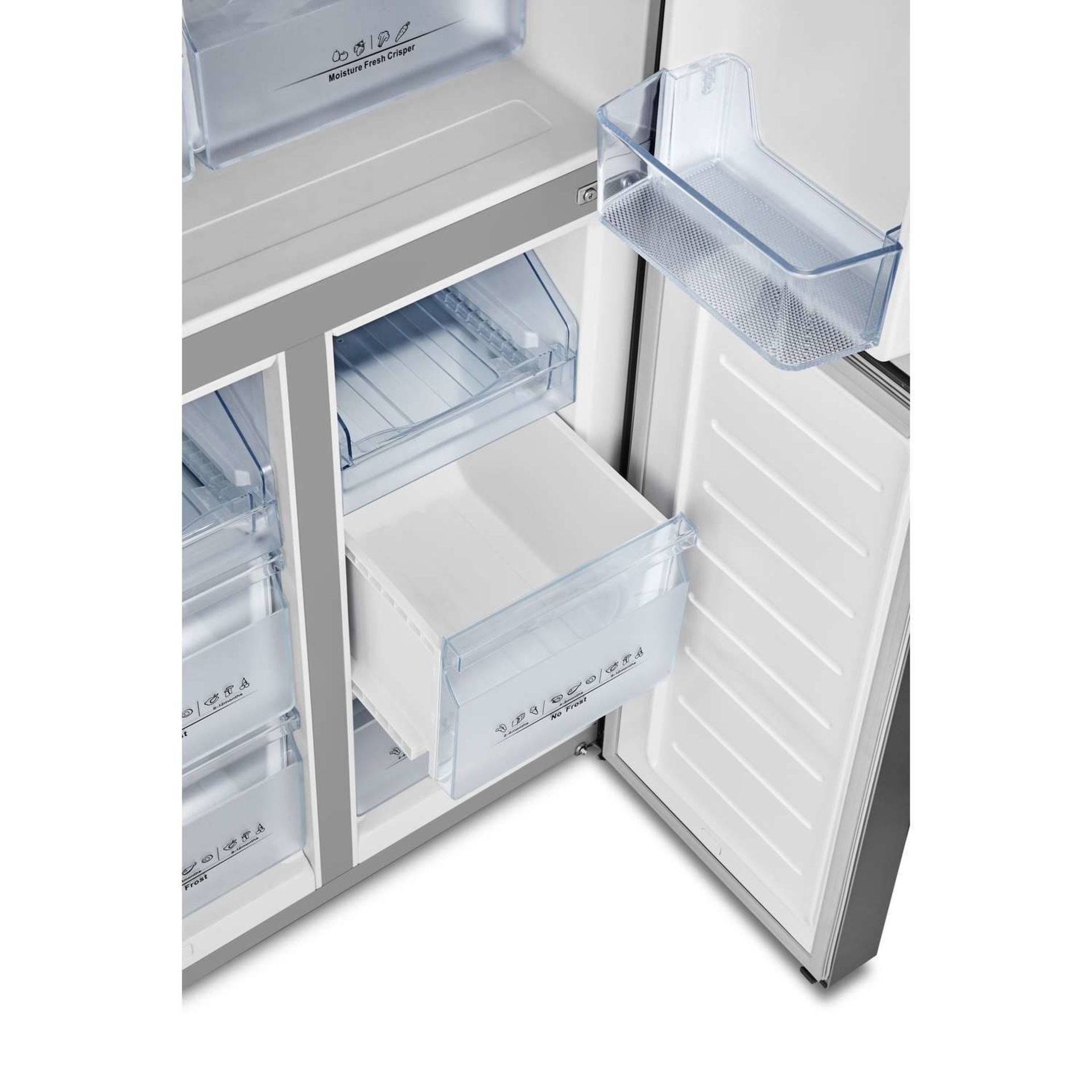 Hisense 432 Litre Four Door American Fridge Freezer With Dual Cooling - Stainless steel. - RRP £ - Image 3 of 3
